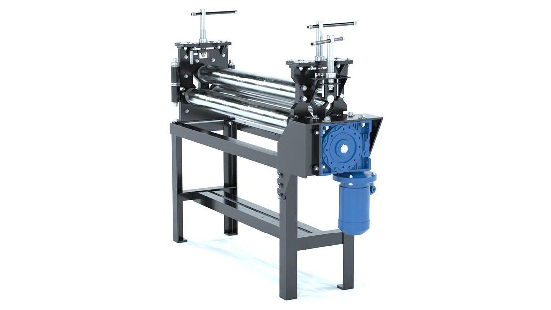 Листогиб трёхвалковый (вальцы) с электроприводом RME 1300×4 (симметричные элмех) фото 2