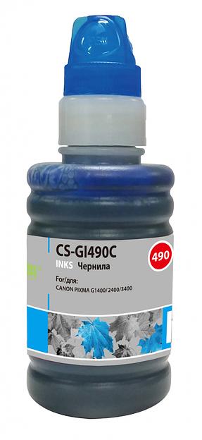Чернила Cactus CS-GI490C голубой 100мл для Canon Pixma G1400/G2400/G3400 фото 1