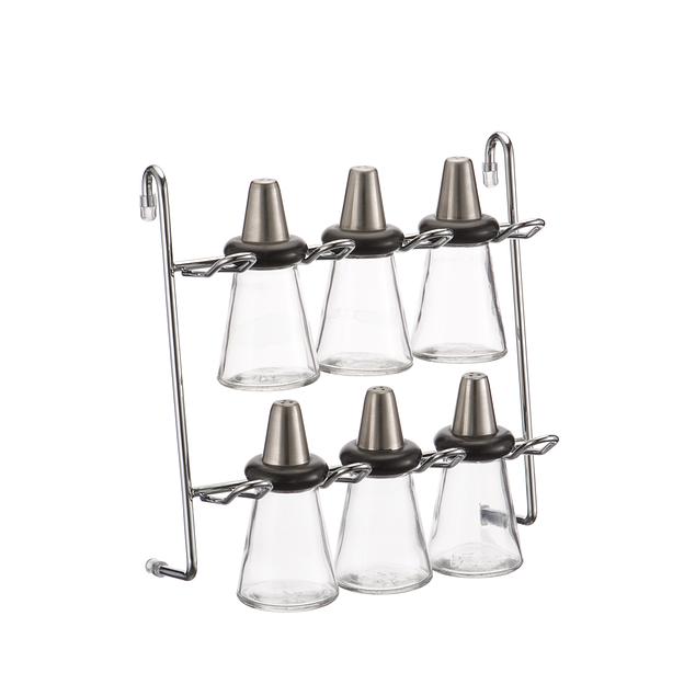 Полка с емкостями для специй из 6 шт (230х113х240мм), хром фото 1