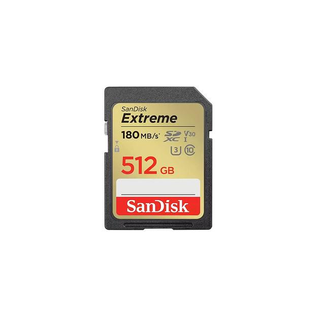 Карта памяти SDXC UHS-I U3 Sandisk Extreme 512 ГБ, 180 МБ/с, Class 10, SDSDXVV-512G-GNCIN, 1 шт. фото 1