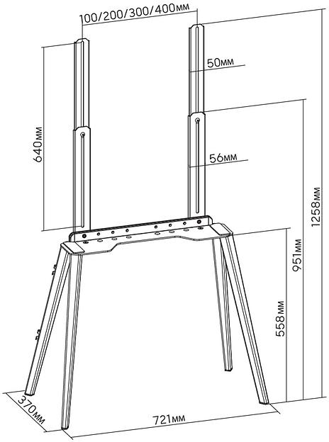 Подставка для телевизора Cactus CS-ST3644BKWN, 43-65", напольный, черный / орех фото 8