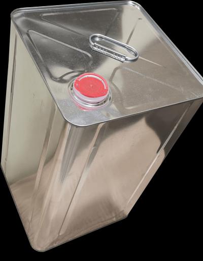 Металлическая канистра прямоугольная 20 литров с пробкой фото 1