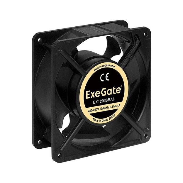 Exegate EX289017RUS Вентилятор 220В ExeGate EX12038BAL (120x120x38 мм, 2-Ball (двойной шарикоподшипник), подводящий провод 30 см, 2700RPM, 43dBA) фото 1