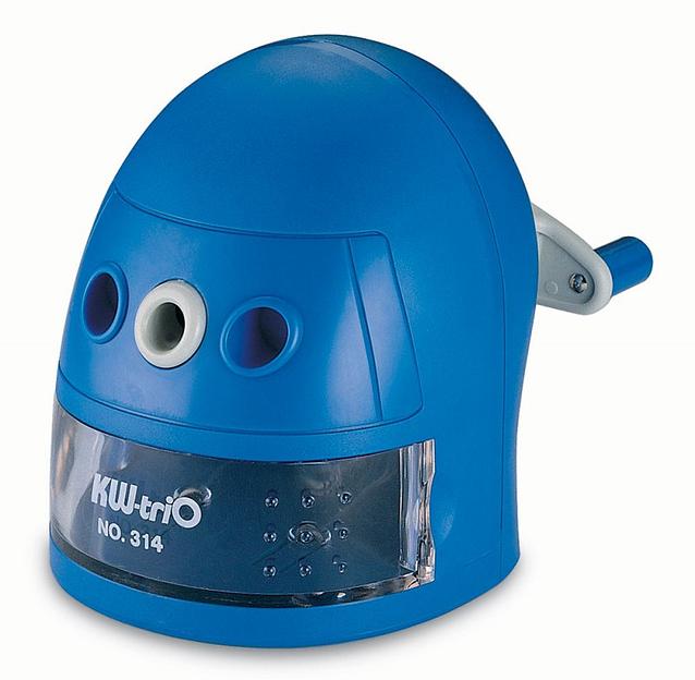 Точилка для карандашей механическая Kw-Trio 314Ablu Робот 314A-BLU 1 отверстие пластик синий фото 1