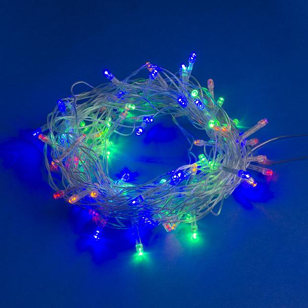Гирлянда светодиодная 10м 90 светодиодов Разноцветный свет Провод прозрачный ULD-S1000-090/STA MULTI IP20 фото 1