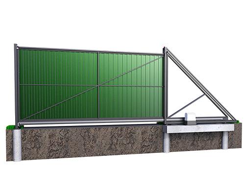 Ворота откатные профнастил фото 1