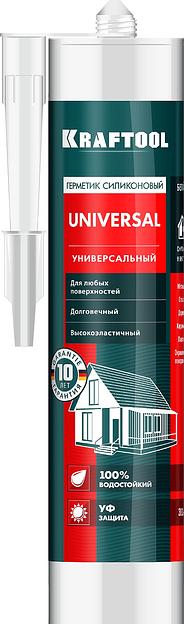 KRAFTOOL UNIVERSAL, 300 мл, белый, универсальный силиконовый герметик (41253-0) фото 1