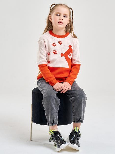 Джемпер «Мишка» терракотовый, для девочек ОПТ фото 7