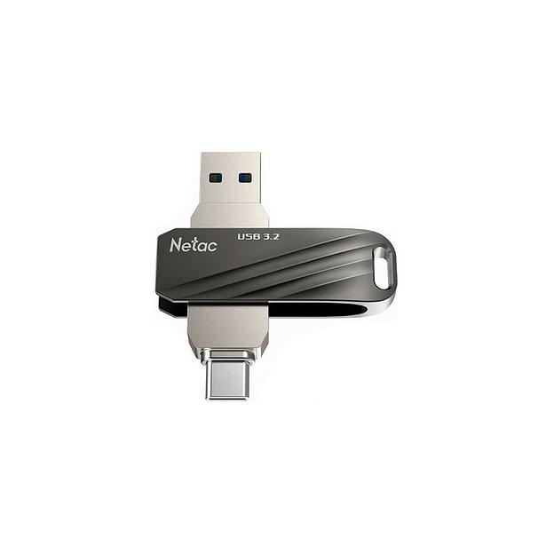 Флешка USB NETAC US1 128ГБ, USB3.0, черный и серебристый [nt03us11c-128g-32bk] фото 1