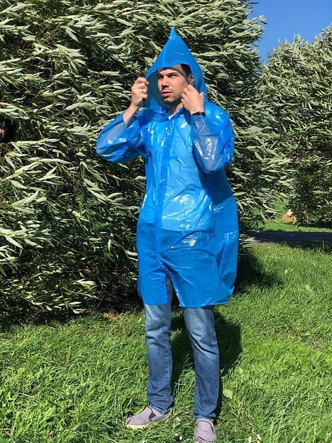 Плащ-дождевик с капюшоном ZRC длинный, плёнка фото 6