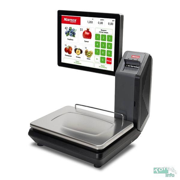 MERTECH M-ER 725 PM-15.5 - Весы с печатью этикеток. 15 дюймов, USB, Ethernet, Wi-Fi, до 15 кг. фото 1