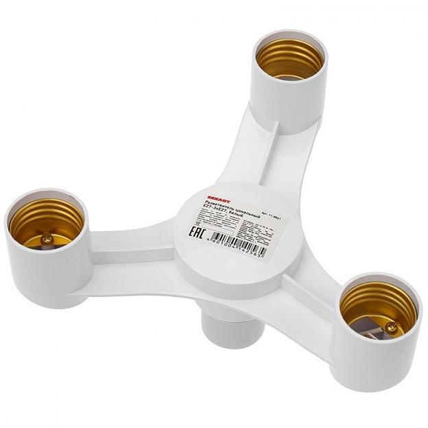 REXANT 11-8861 Разветвитель цокольный Е27-3хЕ27 белый фото 1