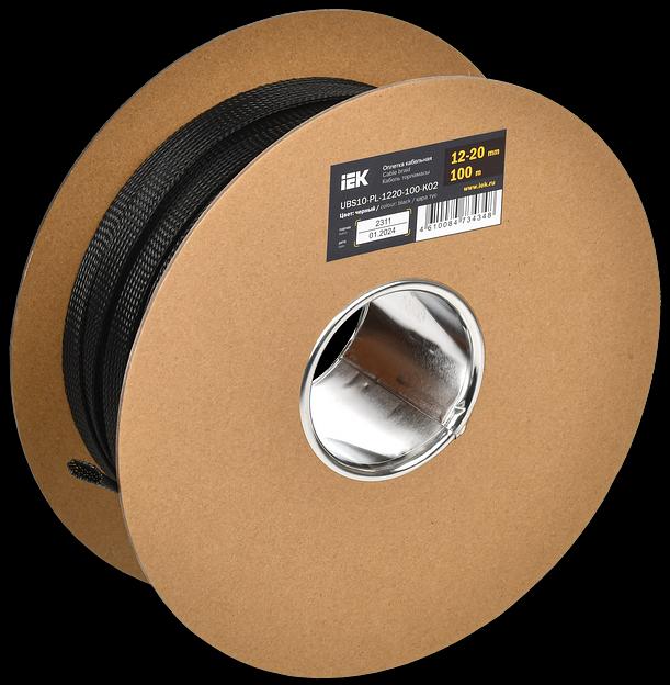 Оплетка кабельная 12-20мм полиэстер 100м черная IEK фото 1