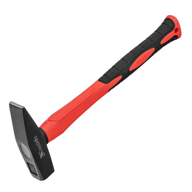 Молоток слесарный optimal,500 г,фибергласовая обрезиненная рукоятка,квадратный боек фото 1