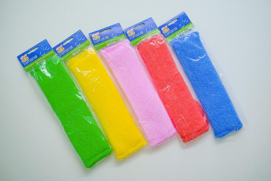 Мочалка «Народная» 42х12 см, махра 10 мм ОПТ фото 3