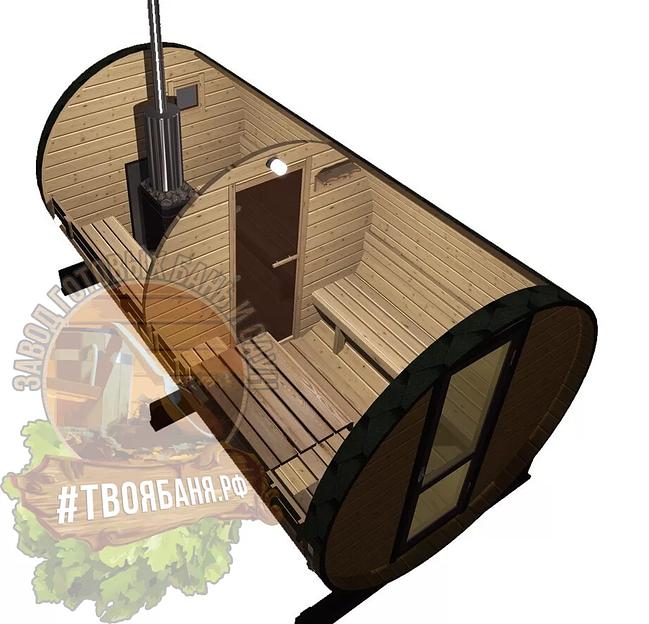 Круглая баня-бочка 4 м (1 секция) фото 1