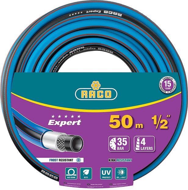 RACO EXPERT, 1/2″, 50 м, 35 атм, четырёхслойный, армированный, поливочный шланг (40302-1/2-50) фото 1