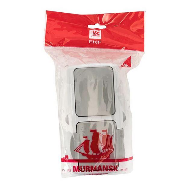 EKF EFRV16-050-30-540 Мурманск Блок  розетка 1-м 16А с заземлением с крышкой+ 1-кл выключатель IP54 серый EKF фото 4