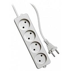 Гарнизон Сетевой фильтр EL-NL4-W-2, 4 розетки допустимый ток 10А, длина 2м. фото 1