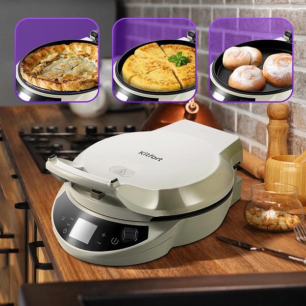 Пиццамейкер Kitfort КТ-4638 1600Вт серый/черный фото 2
