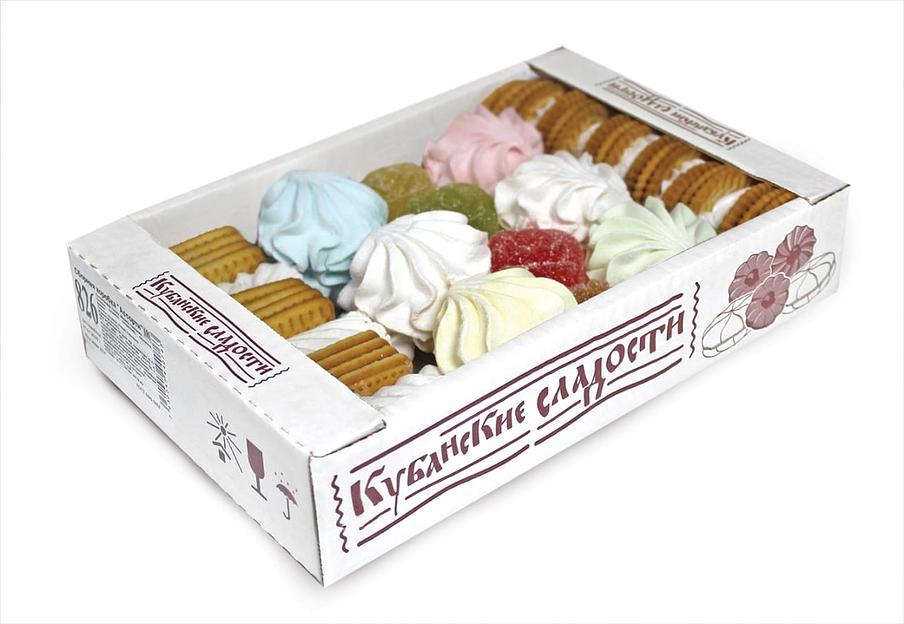 Сборная коробка «Ассорти» (Печенье+Зефир в сах. пудре+Мармелад) 850гр. ОПТ фото 1