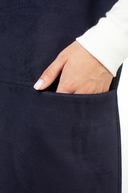 Сарафан эко-замша  6041/02/Темно-синий  фото 3