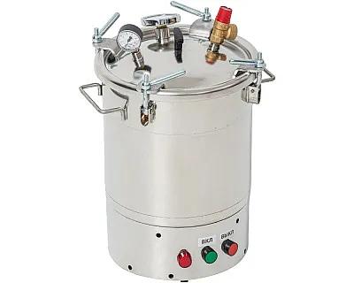 Электрический домашний автоклав «Малыш Эл Нерж» 22 л без ЭБУ с фальшдном фото 1