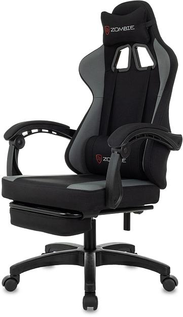 Кресло игровое Zombie Weaver черный/серый с подголов. крестов. пластик подст.для ног пластик черный фото 3