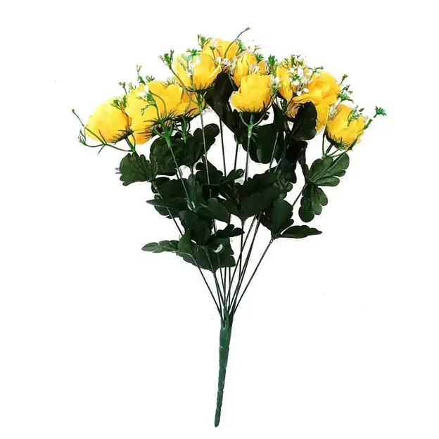 Букет с 12 пионовидными розами (зел.-бел. добавки) 48см фото 5