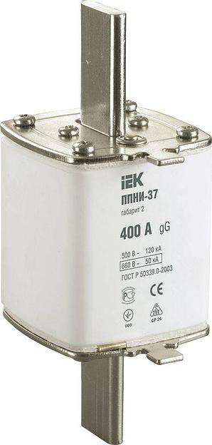 Вставка предохранителя плавкая ППНИ-37 400А габарит 2 фото 1