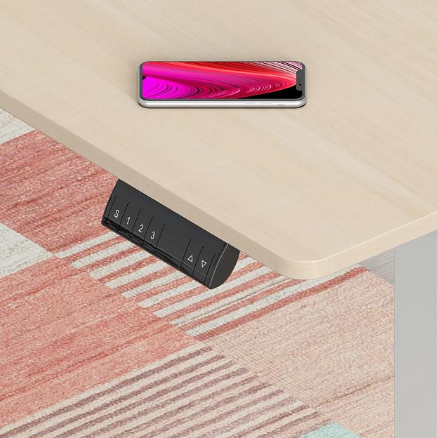 Стол для компьютера Cactus угловой подъёмный столешница МДФ белый дуб каркас белый 140x72x60см (CS-EDXL-WWD) фото 7