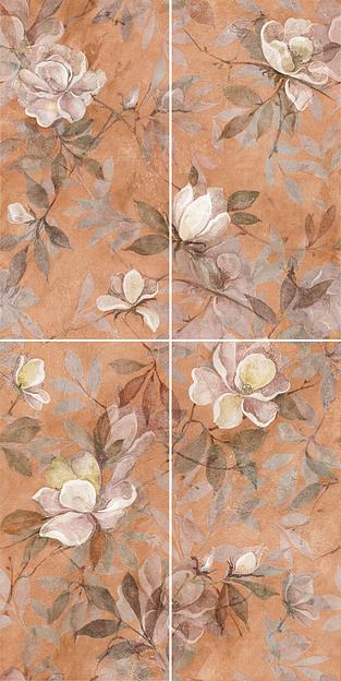 Панно Kerama Marazzi Магнолия 2 матовый (из 4-х плиток) 600x1200 фото 1