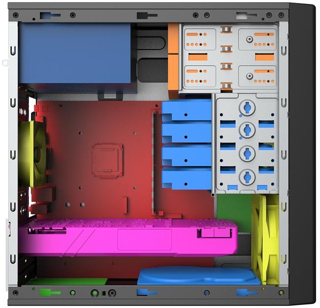 Корпус с блоком питания 450Вт. Foxline FL-733R-FZ450R-U32C-PH фото 2