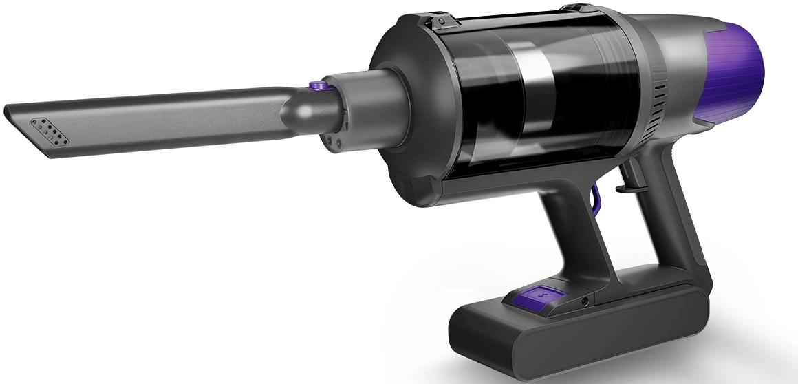 Пылесос вертикальный Centek CT-2572 фиолетовый/черный, питание от аккумулятора, 230 Вт, уборка сухая, пылесборник 1.2 л, работа от АКБ max 90 мин фото 3