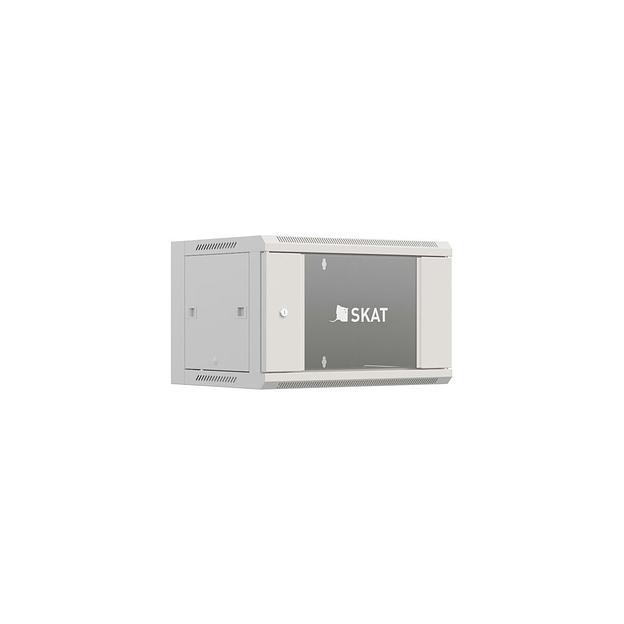 Шкаф коммутационный БАСТИОН SKAT TB-9W660GF-G 4420 настенный, стеклянная передняя дверь, 9U, 600x500x600 мм фото 1