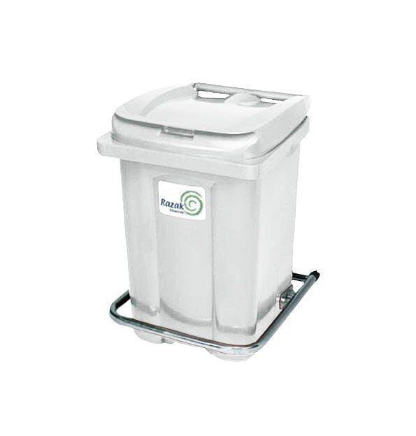 Бак пластиковый 60 л белый с педалью фото 1