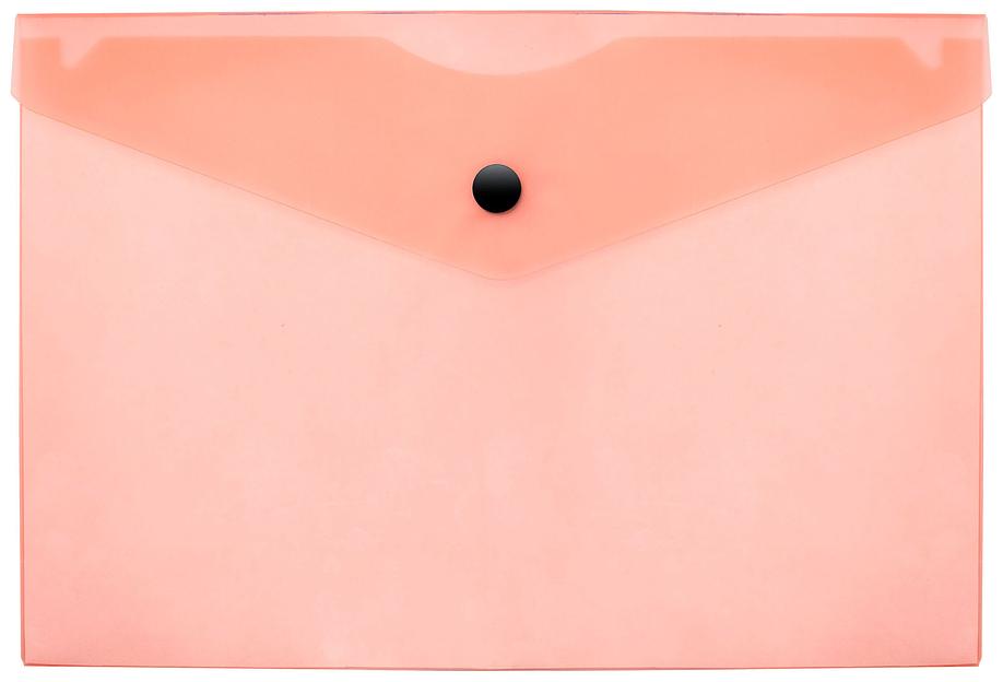 Конверт на кнопке Бюрократ Double Neon DNEPK804A5OR A5 пластик 0.18мм оранжевый фото 1