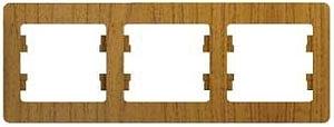 Systeme electric GSL000503 GLOSSA 3-постовая РАМКА, горизонтальная, ДЕРЕВО ДУБ фото 4