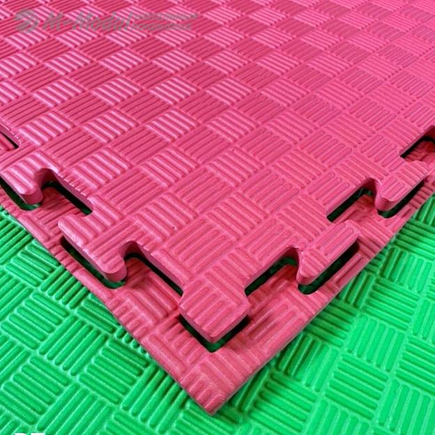 Мягкий модульный детский пол односторонний 100x100 см, толщина 1 см, Цвет Красный, Толщина модуля 10 мм. фото 1