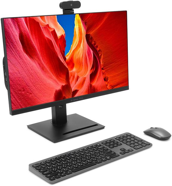 Моноблок Digma Pro Vision 23.8" Full HD Ryzen 7 7735U (1.8) 16Gb SSD512Gb RGr CR Windows 11 Pro Eth WiFi BT 90W клавиатура мышь Cam черный 1920x1080 фото 2