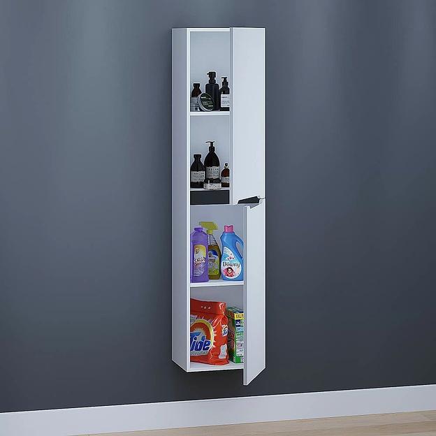 Шкаф-пенал для ванной Uperwood Tanos, 33*27*150 см, подвесной, белый/графит, правый фото 2