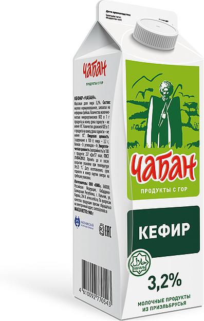Кефир «Чабан» 3,2 % 900 г пюр-пак фото 1