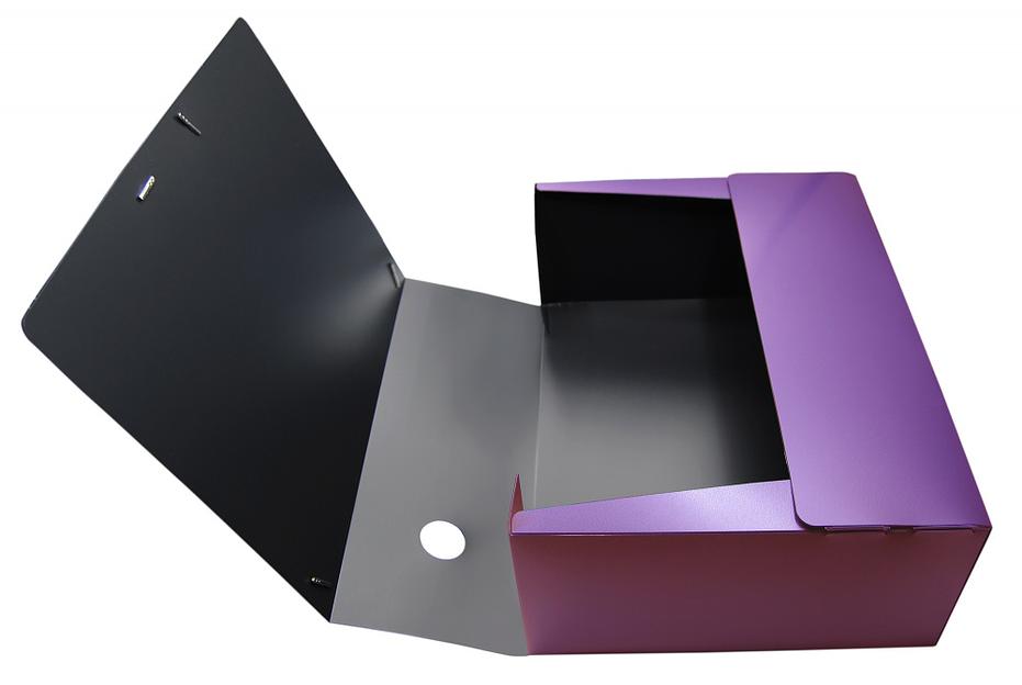 Папка архивная на резинке Silwerhof Perlen 311915-73 полипропилен 1мм корешок 100мм A4 сиреневый металлик фото 2