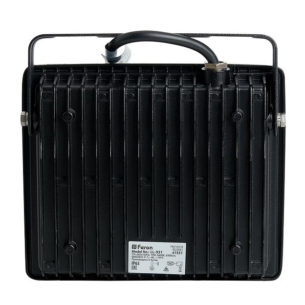 Прожектор светодиодный ДО-70w 6400К 6300Лм IP65 черный фото 3