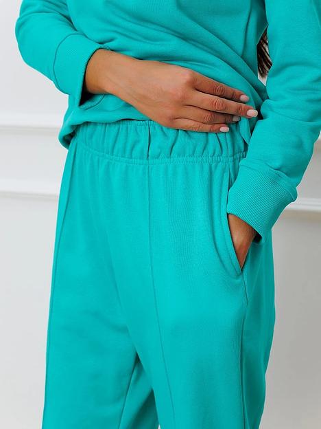 Брюки трикотажные, женские, зелено-бирюзовый, Опт фото 2