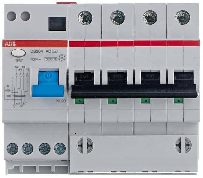 Выключатель автоматический дифференциальный (АВДТ) DS204 4п 16А 30мА C AC (DS204 AC-C16/0,03) фото 1