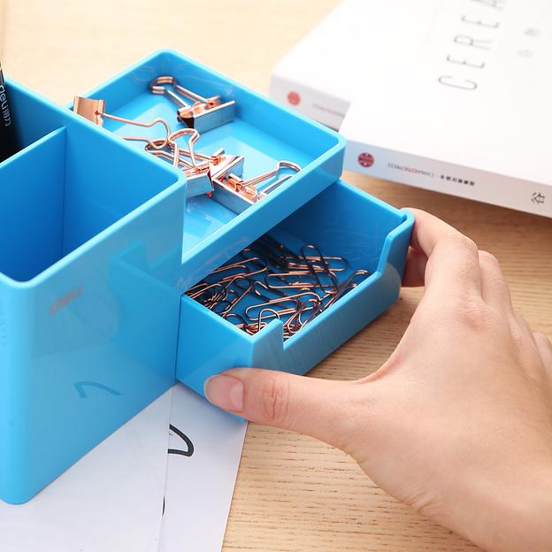 Органайзер настольный Deli EZ25130 Rio 4отд. 175x90x92мм голубой пластик фото 9