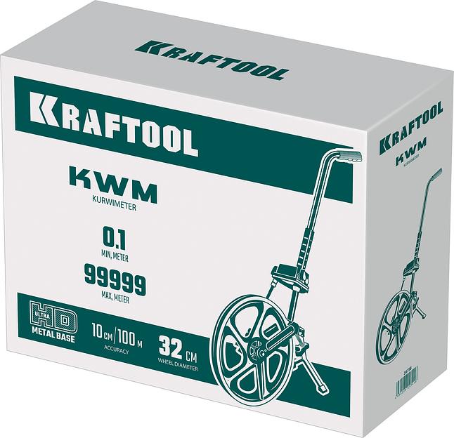 KRAFTOOL 0.1 - 99999.9 м, измерительное колесо (курвиметр) с металлическим шасси и рукояткой (34756) фото 9