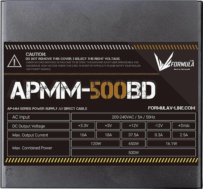 Блок питания Formula ATX 500W APMM-500BD 80+ bronze (20+4pin) APFC 120mm fan 5xSATA RTL фото 5