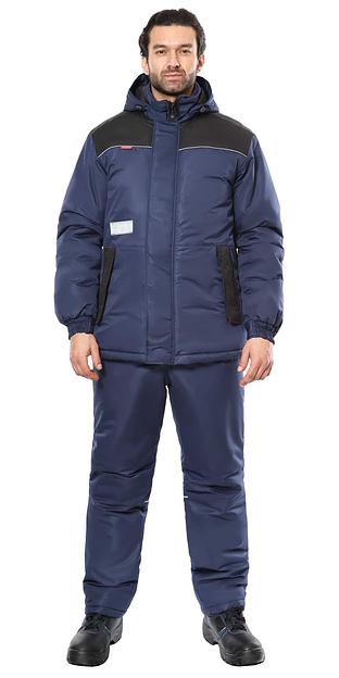 Костюм «Сириус-Комфорт» зимний куртка и брюки, синий с черным ОПТ фото 2